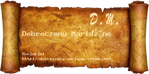 Debreczeny Marléne névjegykártya